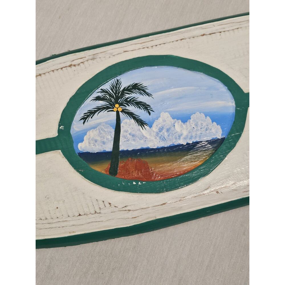 Lanikai Beach Wooden surf sign 40" w/ Beach Painting - Real Hand Carved Wood - Picture 14 of 14